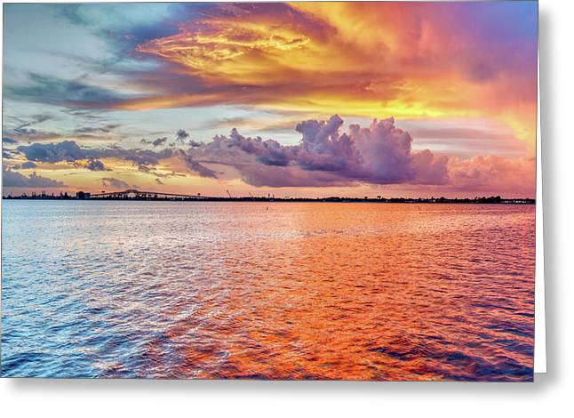 Lake Charles Summer sunset - Greeting Card